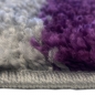 Preview: Weicher Shaggy Teppich Mehrfarbig Lila Grau Creme – moderner Hochflor Teppich flauschig pflegeleicht