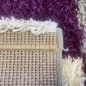 Preview: Weicher Shaggy Teppich Mehrfarbig Lila Grau Creme – moderner Hochflor Teppich flauschig pflegeleicht