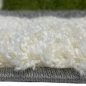 Preview: Weicher Shaggy Teppich Mehrfarbig Grün Grau Creme – moderner Hochflor Teppich