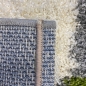 Preview: Weicher Shaggy Teppich Mehrfarbig Grün Grau Creme – moderner Hochflor Teppich