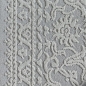 Preview: Teppich Grau Ornament Muster pflegeleicht aus recyceltem Material