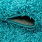 Preview: Weicher Shaggy Teppich in Türkis – pflegeleichter Hochflor für frische Wohnräume