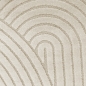 Preview: Moderner Wohnzimmerteppich mit elegantem Bogenmuster in Creme