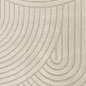 Preview: Moderner Wohnzimmerteppich mit elegantem Bogenmuster in Creme