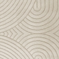 Preview: Moderner Wohnzimmerteppich mit elegantem Bogenmuster in Creme