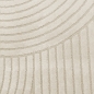 Preview: Moderner Wohnzimmerteppich mit elegantem Bogenmuster in Creme