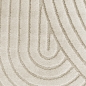 Preview: Moderner Wohnzimmerteppich mit elegantem Bogenmuster in Creme