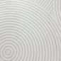 Preview: Eleganter Wohnzimmerteppich mit geometrischem Kreismuster in Creme