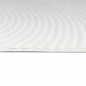 Preview: Eleganter Wohnzimmerteppich mit geometrischem Kreismuster in Creme