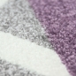 Preview: Teppich Skandinavisches Design in Lila Creme Grau