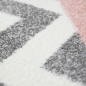 Preview: Teppich Skandinavisches Design in Rosa Creme Grau
