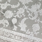 Preview: Wollteppich Beige Ornamentmuster Vintage edel Glanzoptik für Schlafzimmer Wohnzimmer