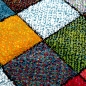 Preview: Teppich buntes Rautenmuster grün gelb orange