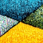 Preview: Teppich buntes Rautenmuster grün gelb orange