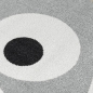 Preview: Runder Spielteppich Grau mit Monster Gesicht