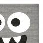 Preview: Runder Spielteppich Grau mit Monster Gesicht