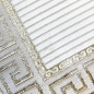 Preview: Glänzender Designerteppich mit Orientalischem Muster in weiß-gold
