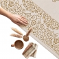 Preview: Teppich Creme Gold Muster pflegeleicht