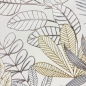 Preview: Moderner Wohnteppich mit exotischem Blattdesign in Creme Gold