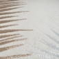 Preview: Pflegeleichter Creme Teppich mit Palmblättern und Glanzeffekt