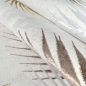 Preview: Pflegeleichter Creme Teppich mit Palmblättern und Glanzeffekt