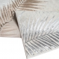 Preview: Pflegeleichter Creme Teppich mit Palmblättern und Glanzeffekt