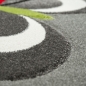 Preview: Kinderteppich Schmetterling Design Grau Rot Grün Schwarz Weiss