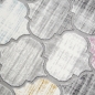 Preview: Designer Teppich Marokkanisches Muster in Grau Lila Senfgelb