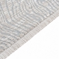 Preview: Robuster Teppich Creme mit modernem Linienmuster und Fransen
