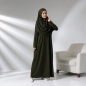 Preview: Gebetsset Dunkelgrün mit langem Kleid Teppich und Tragetasche