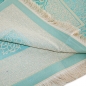 Preview: Gebetsteppich Taftstoff Blau 65 x 110 cm mit Geschenkbox und 99er Gebetskette – stilvolles Geschenk für Gebet und Alltag
