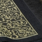 Preview: Gebetsteppich Taftstoff Schwarz-Gold 65 x 110 cm mit Geschenkbox und 99er Gebetskette – exklusives Set für besondere Momente