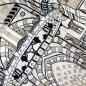 Preview: Gebetsteppich mit Moschee-Architektur Motiv in Schwarz und Beige