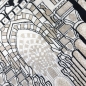 Preview: Gebetsteppich mit Moschee-Architektur Motiv in Schwarz und Beige