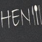 Preview: Küchenmatte mit Schriftmotiv, schmutzabweisend und pflegeleicht Schwarz