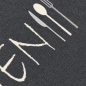 Preview: Küchenmatte mit Schriftmotiv, schmutzabweisend und pflegeleicht Schwarz