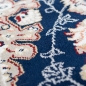 Preview: Teppich Dunkelblau Creme Medaillon Muster pflegeleicht für Wohnräume