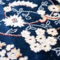 Preview: Teppich Dunkelblau Creme Medaillon Muster pflegeleicht für Wohnräume