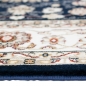 Preview: Teppich Dunkelblau Creme Medaillon Muster pflegeleicht für Wohnräume