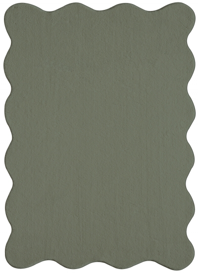 Teppich Forest Grün pflegeleicht weich moderne Wellenform