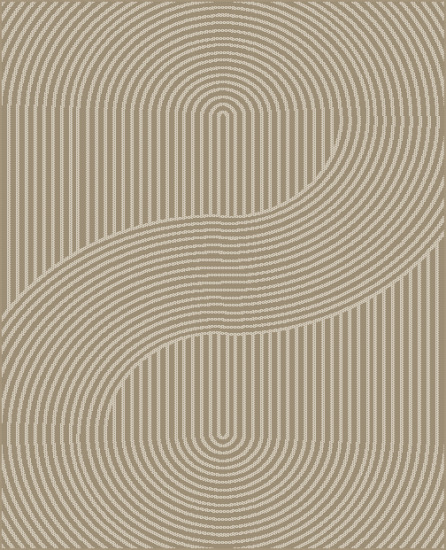 Teppich Outdoor grafisches Linienmuster wetterfest Terrasse Balkon Beige