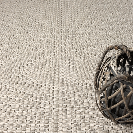 Preview: Robuster In- und Outdoorteppich 3d-Effekt schlichtes Muster einfarbig beige