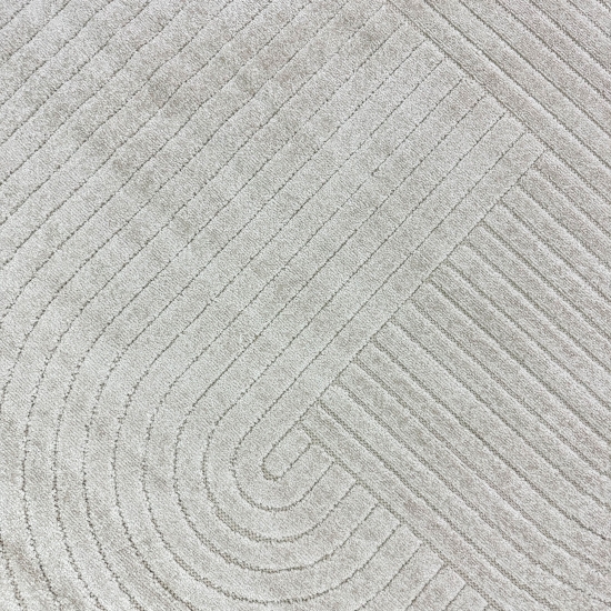 Preview: Moderner Outdoor Teppich wetterfest Terrasse Balkon Boho-Style Beige