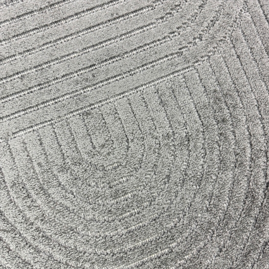 Preview: Moderner Outdoor Teppich wetterfest Terrasse Balkon Boho-Style hochwertig Anthrazit