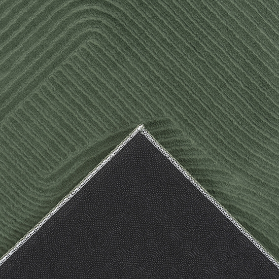 Flacher Wohnzimmerteppich Bogenmuster unifarben in grün