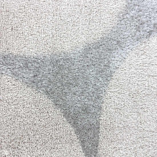 Preview: Kuscheliger Hochflor Teppich für Wohnzimmer & Schlafzimmer – modernes Design in Beige und Grau – pflegeleicht & robust