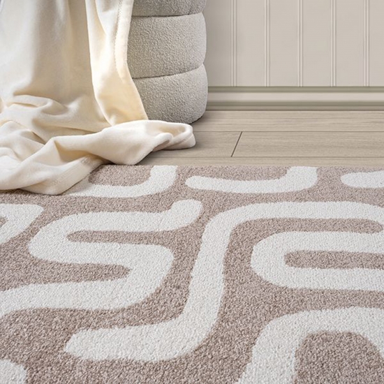 Preview: Kinderzimmerteppich mit abstrakter Linienstruktur – dezent & vielseitig