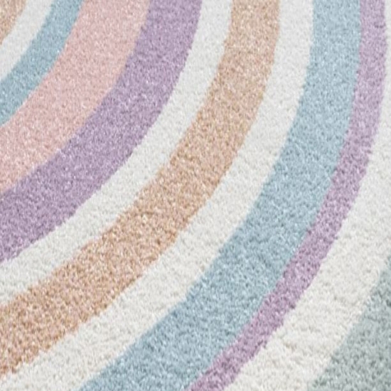 Preview: Kinderzimmer Teppich in sanften Farben – rund & strapazierfähig