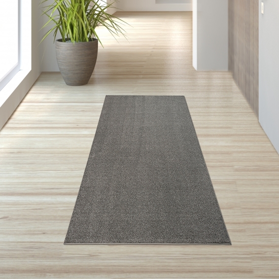 Preview: Stilvoller grauer Teppich – Passt perfekt in Flur, Schlafzimmer oder Eingangsbereich.