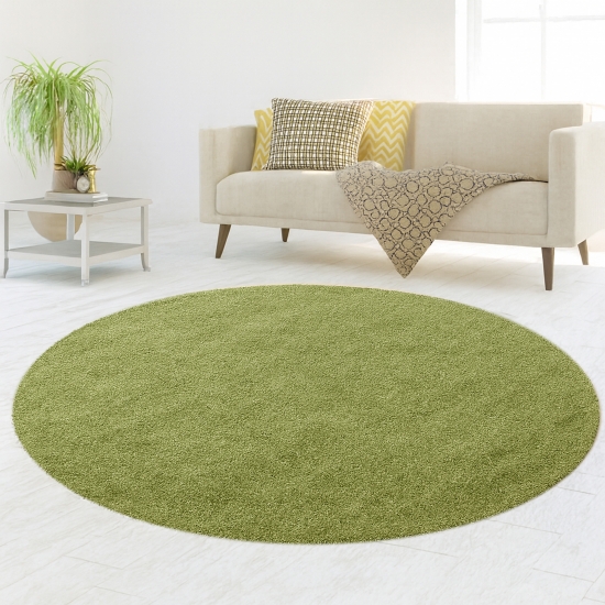 Weicher Shaggy Teppich in Grün – moderner und pflegeleichter Hochflor Teppich